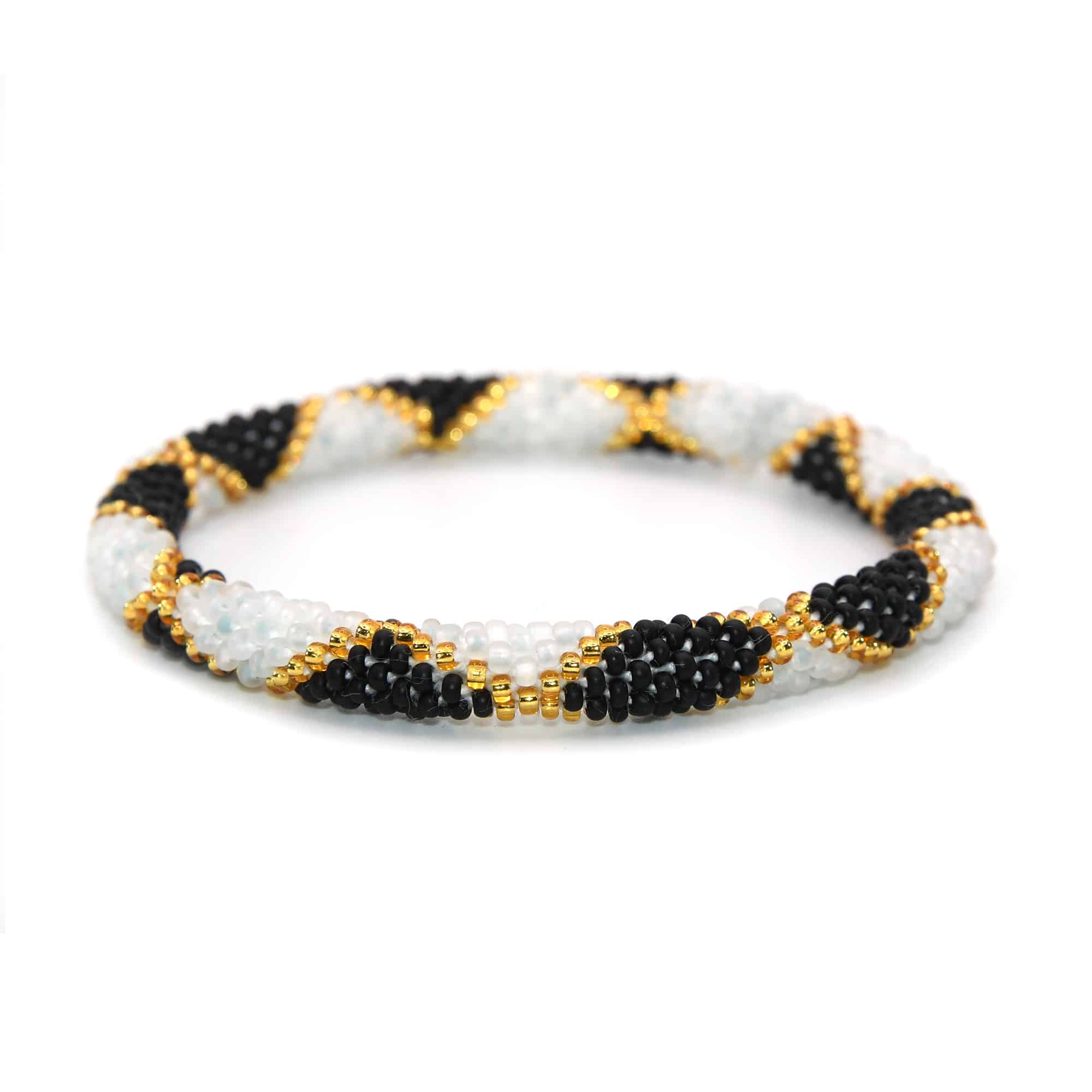 Charcoal and Snow Bracelet