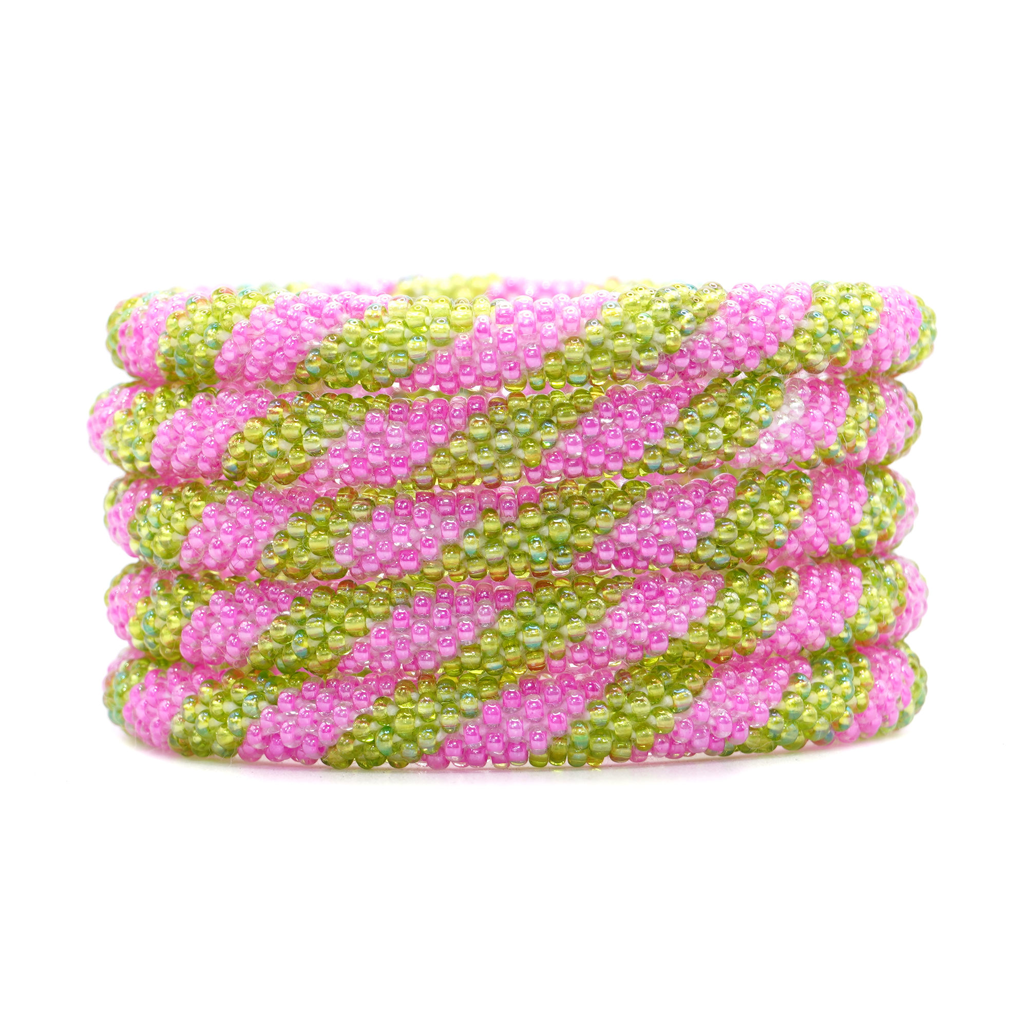 Pink and Green Spiral Bracelet