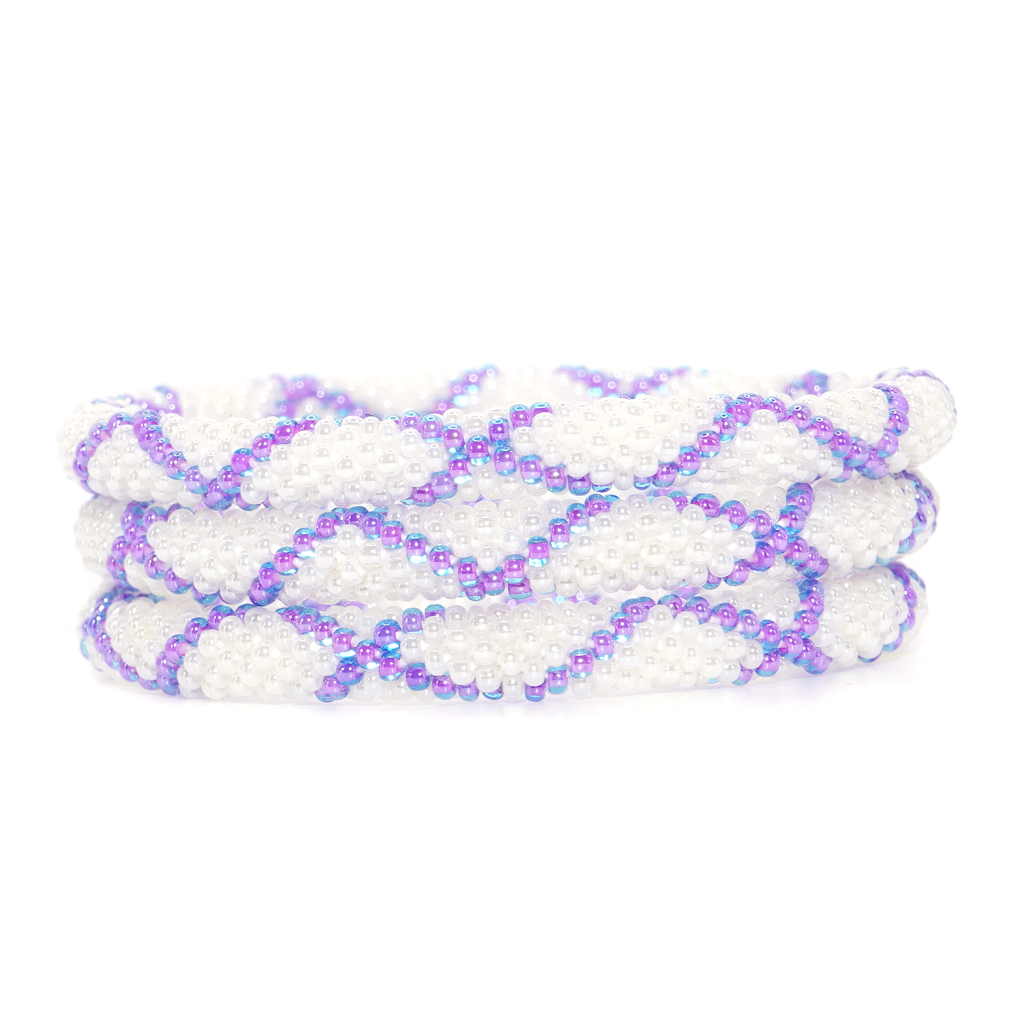 Lavender Cross in White Bracelet