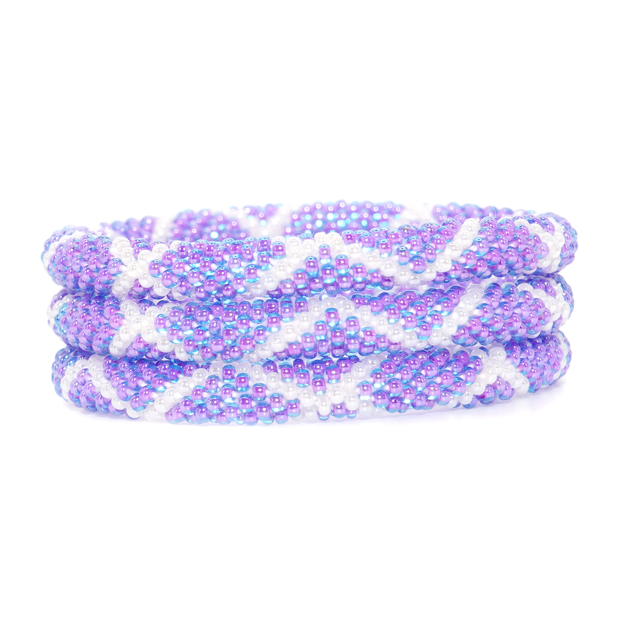 White Cross in Lavender Bracelet