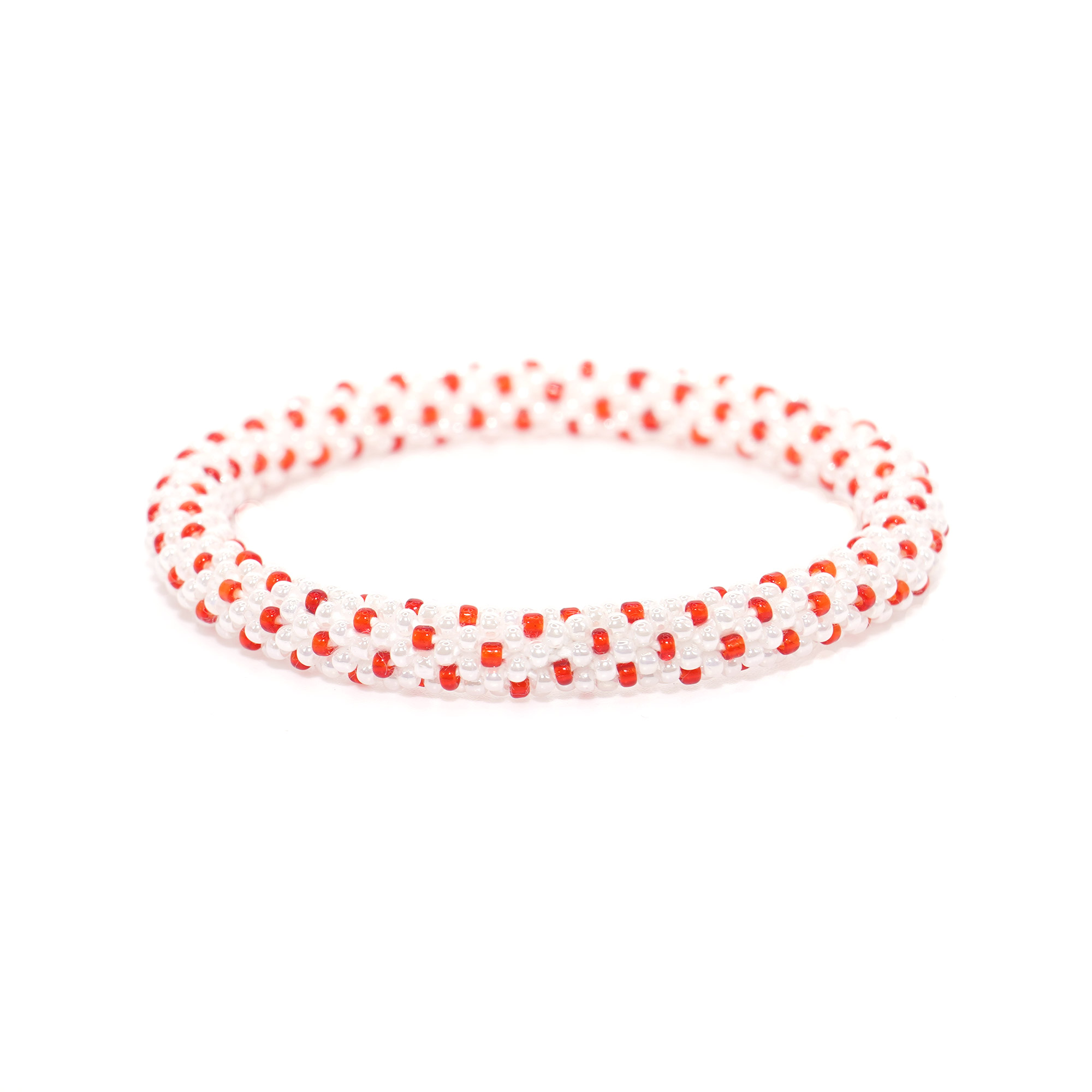 Red Polka in White Bracelet