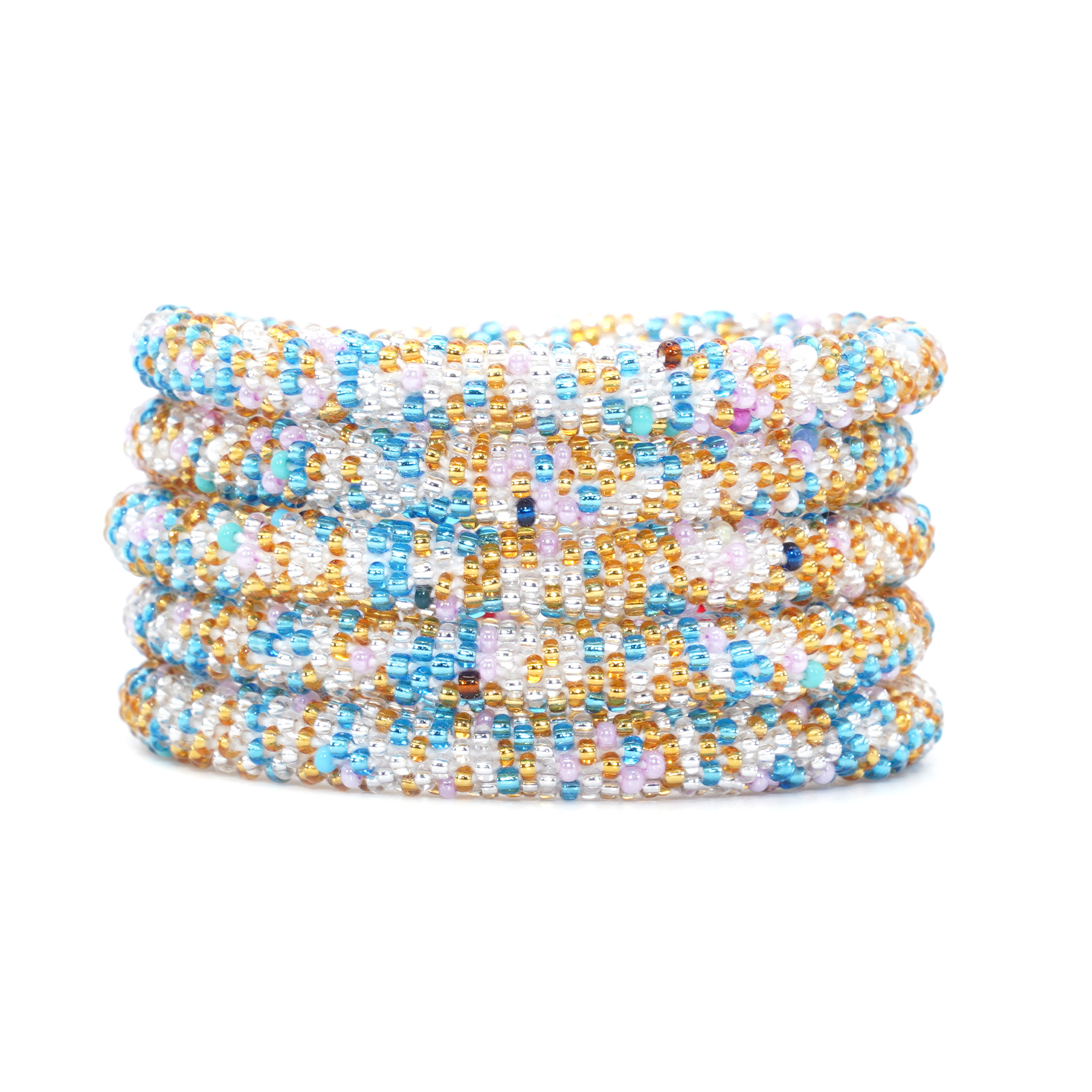 Teal and Gold Confetti Bracelet