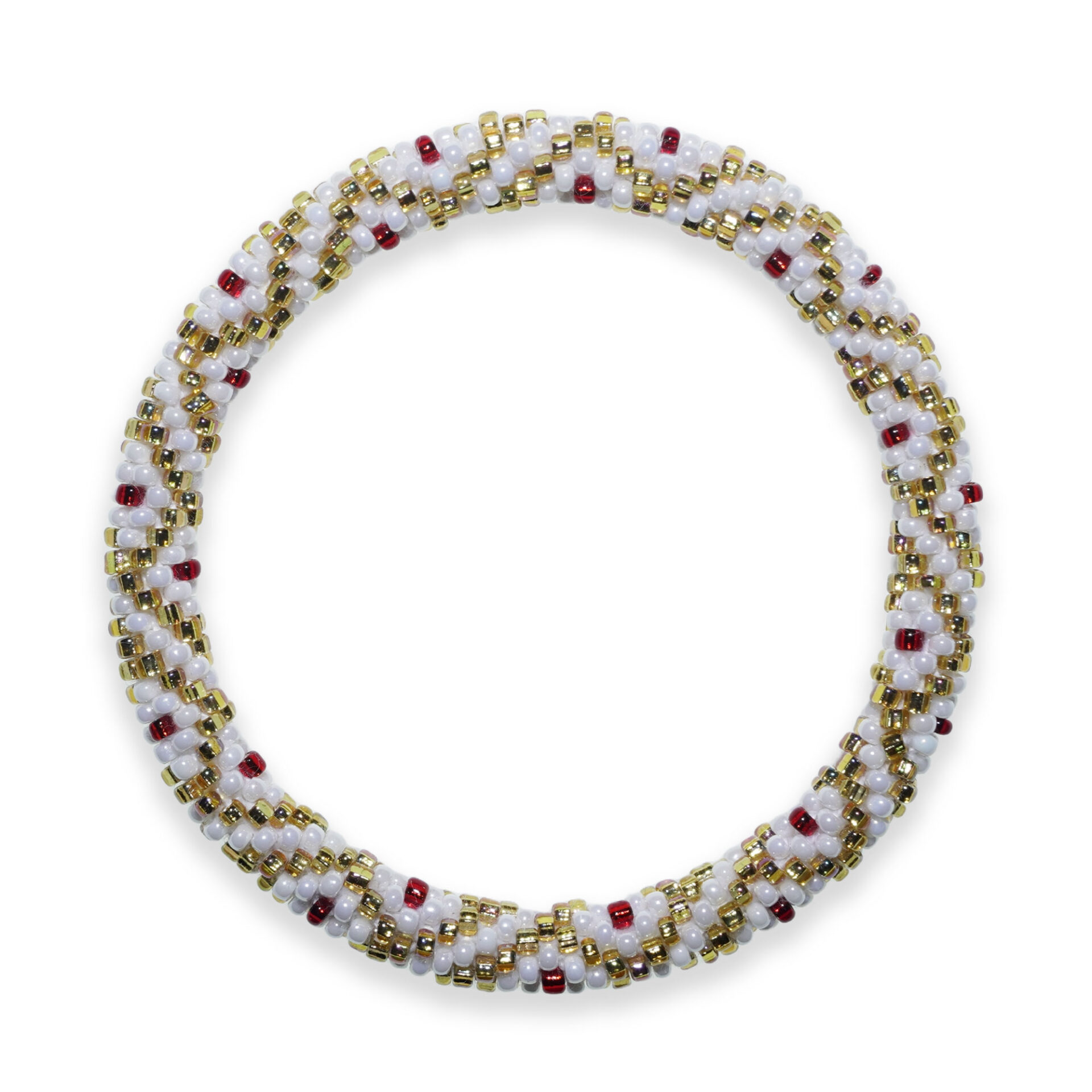 Purple Eye in White and Gold Bracelet