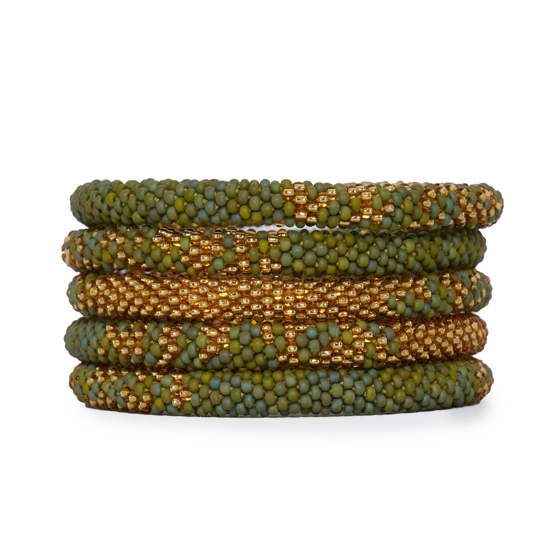 Moss Green and Gold Ombre Bracelet